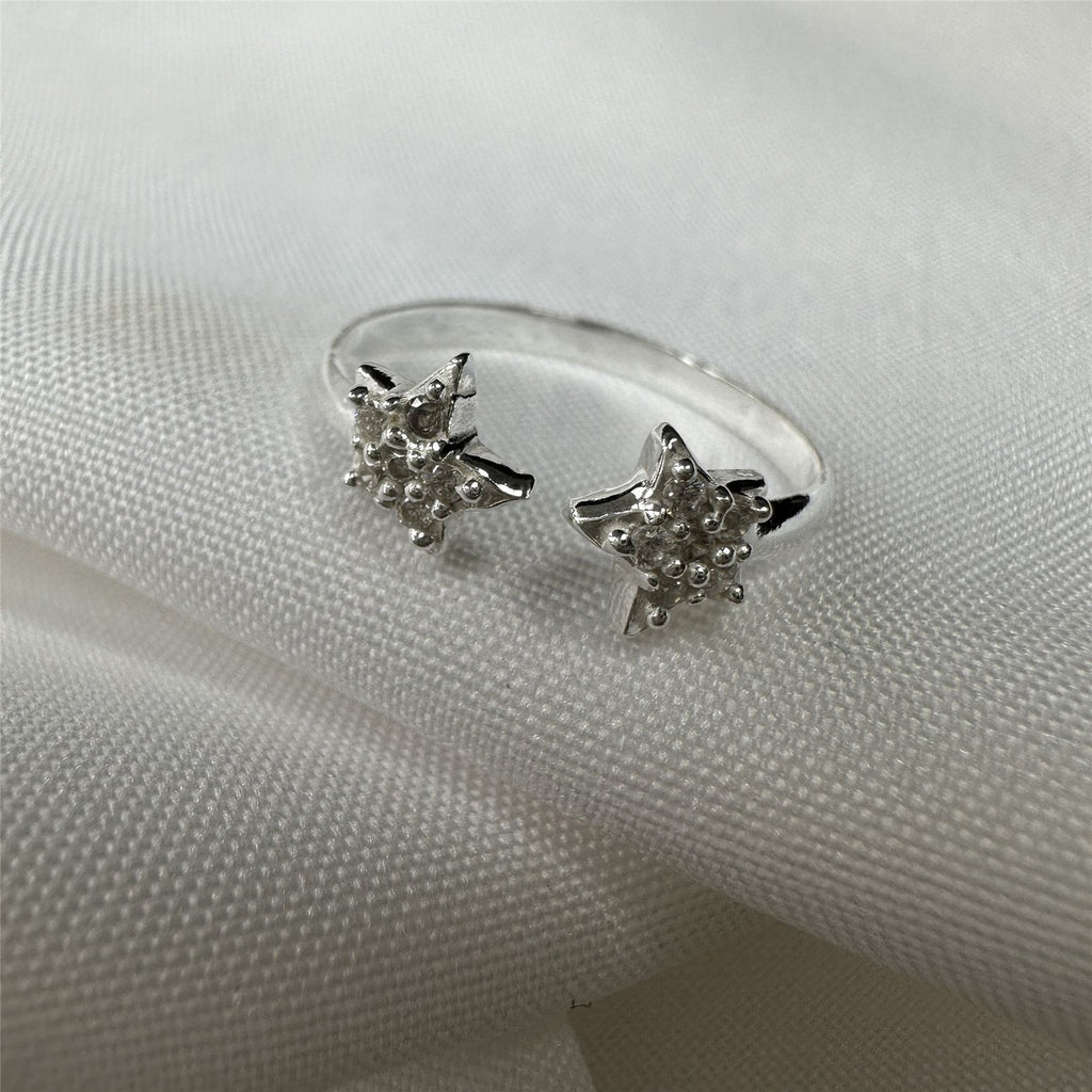 Sterling Silver Starfish Adjustable ring