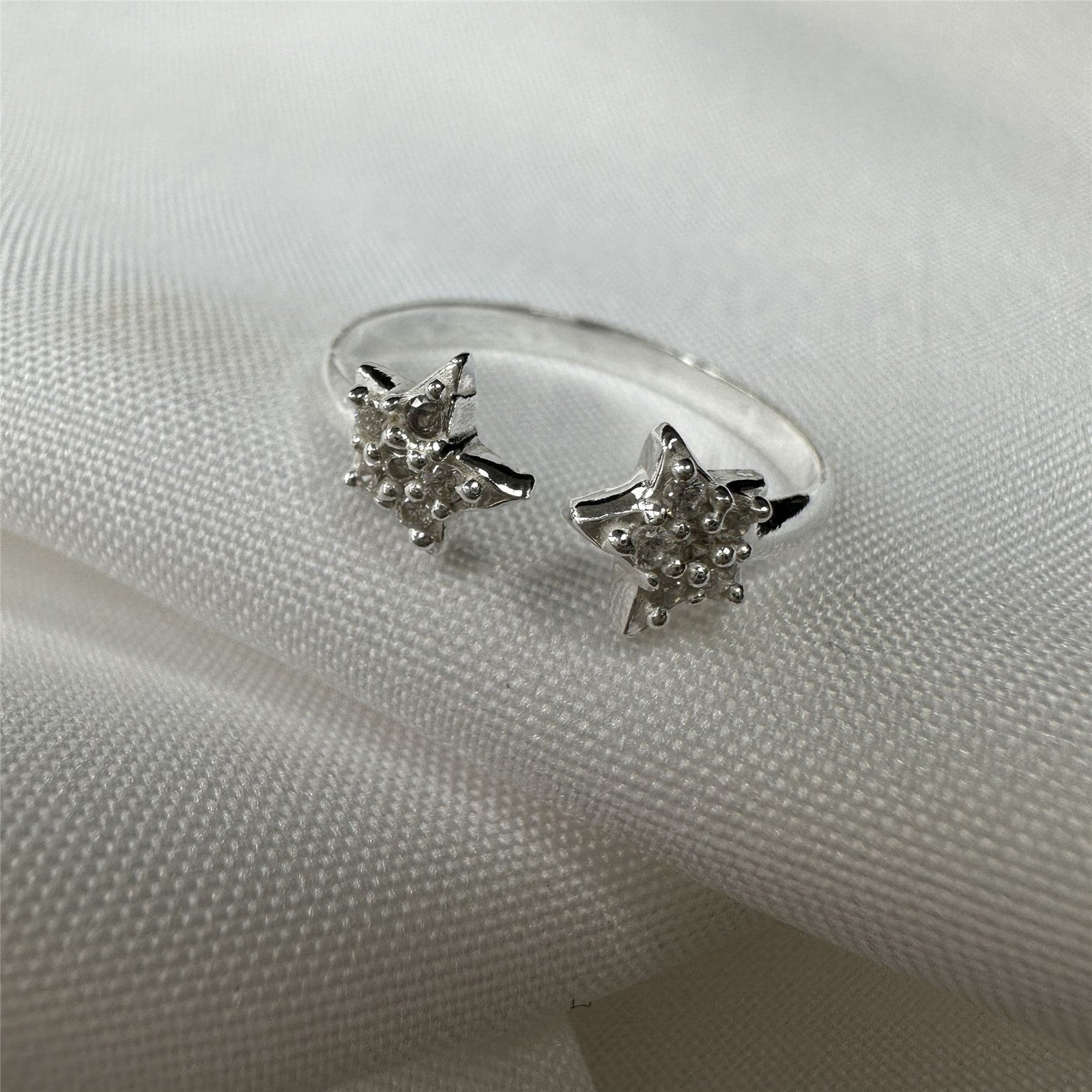 Sterling Silver Starfish Adjustable ring