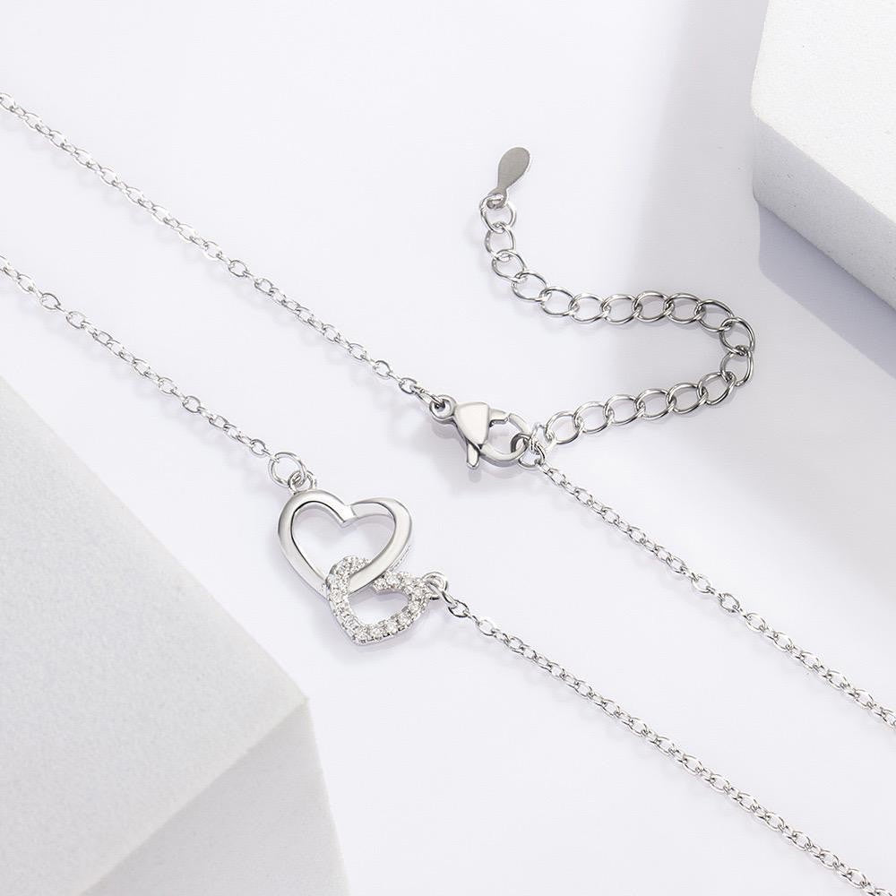 925 Sterling Silver Heart Linked Pendant