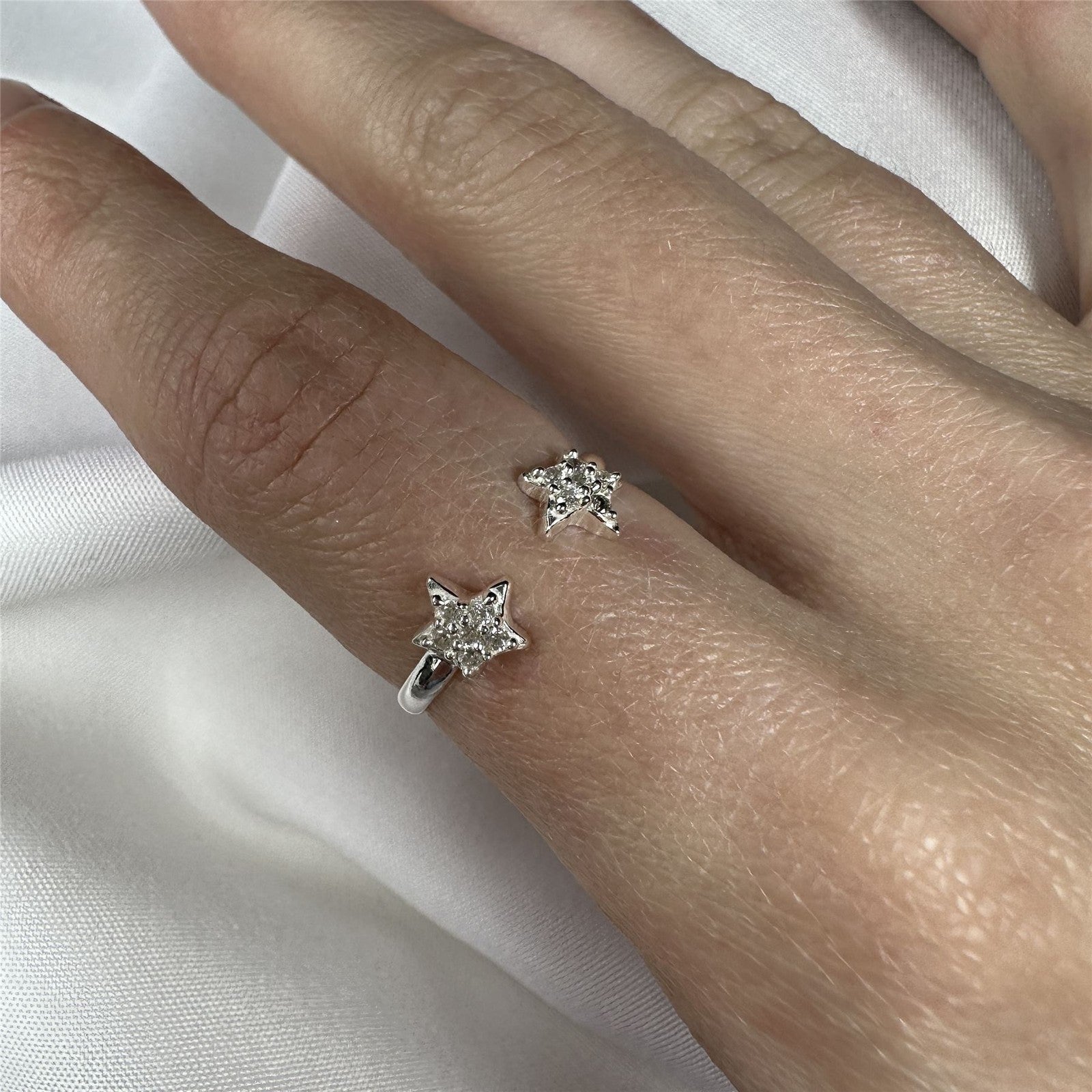Sterling Silver Starfish Adjustable ring