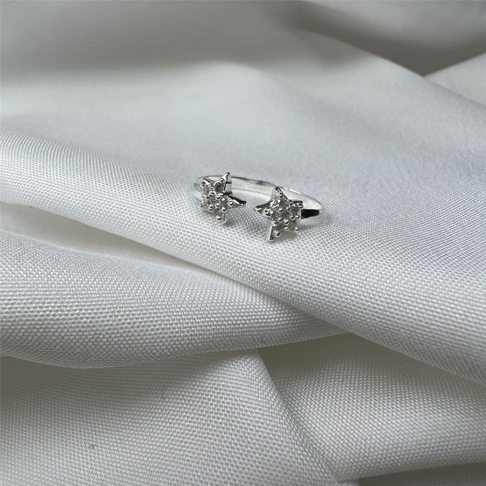 Sterling Silver Starfish Adjustable ring