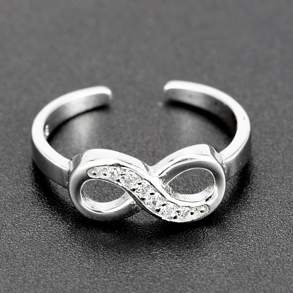 925 Sterling Silver Infinity Adjustable Ring
