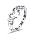 925 Sterling Silver Heart Adjustable Ring